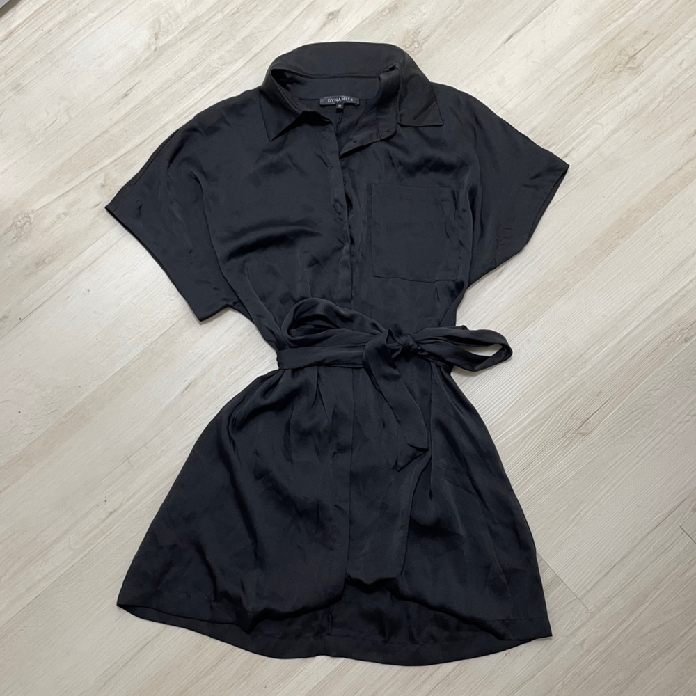 Silky button up dress